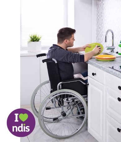 a man in a specialist disability accommodation